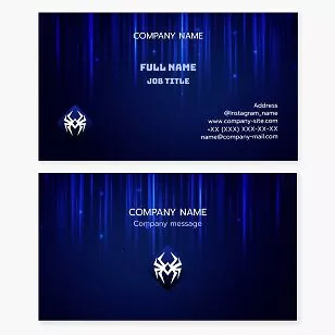 Blue Business Card Template with Spider Logo