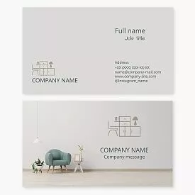 Business card template. Furniture and accessories for home and office.