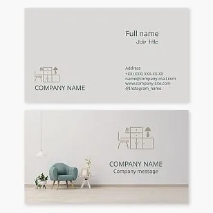 Business card template. Furniture and accessories for home and office.