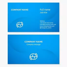 Business card template. Two fish. Waves. Fishing, commercial fishing. Fishing tools and materials.