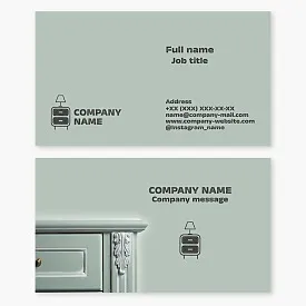 Business card template. Furniture and home accessories.