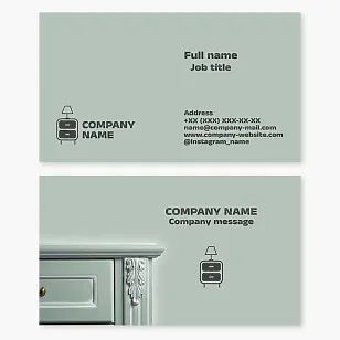 Business card template. Furniture and home accessories.