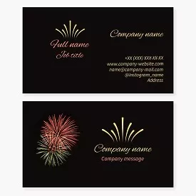 Business card template Salute, fireworks