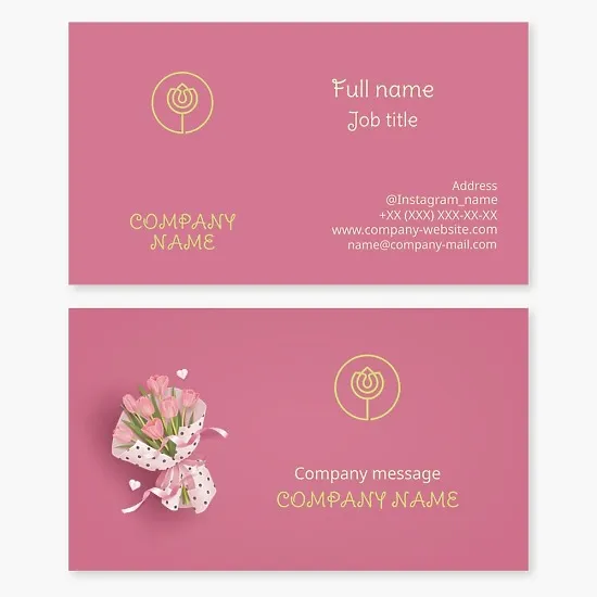 Business card template Flower, bouquet