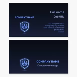 Business card template Security, bodyguard, security services