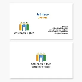 Business card template. Children's art school. Child development center.