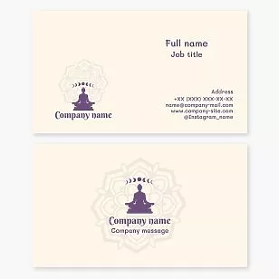 Buddha Logo Yoga Teacher Instructor Business Card Template