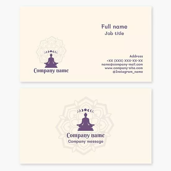 Buddha Logo Yoga Teacher Instructor Business Card Template