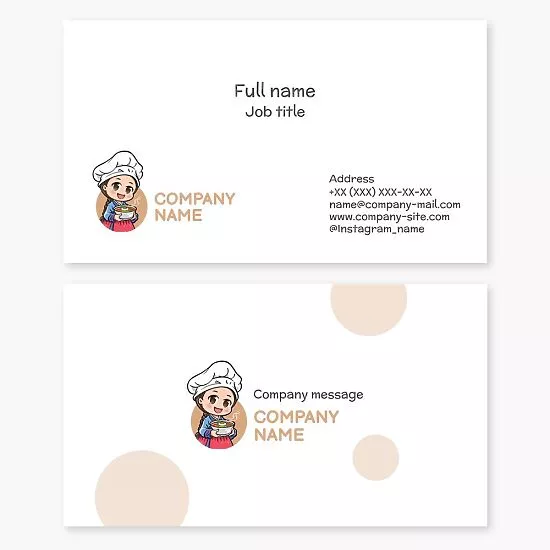 Catering Chef Cartoon Business Card Template