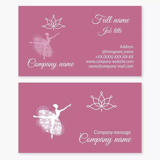 Ballet studio business card template