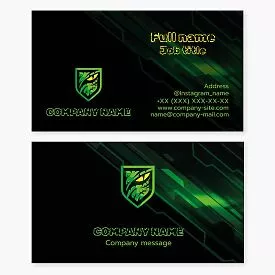 Green Viper Shield | Abstract Business Card Template