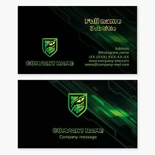 Green Viper Shield | Abstract Business Card Template