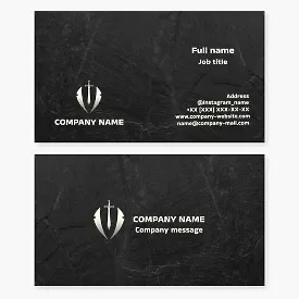 Business card template. Bodyguard. Stone. Security agency.