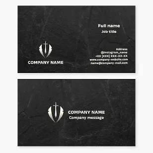 Business card template. Bodyguard. Stone. Security agency.