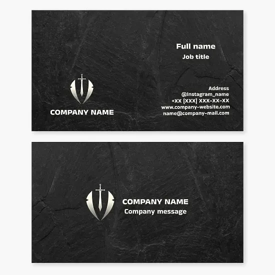 Business card template. Bodyguard. Stone. Security agency.