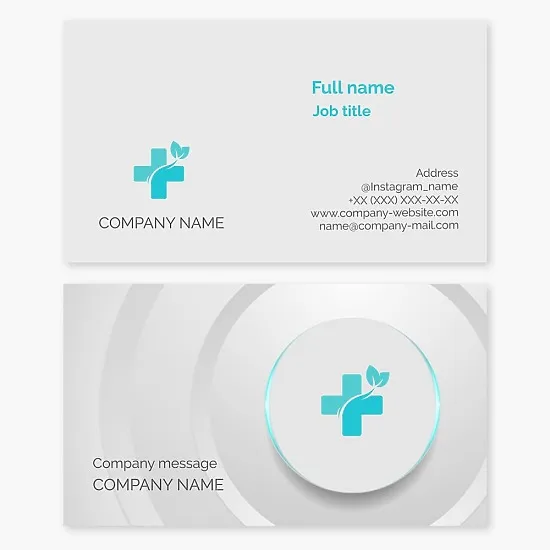 Business card template for healthcare. Hospital, clinic.