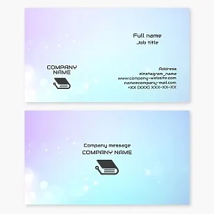 Business card template with the Book Tech logo. Data digitalization. Databases. Server rental. Digital company.