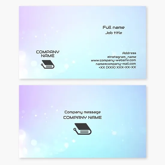 Business card template with the Book Tech logo. Data digitalization. Databases. Server rental. Digital company.