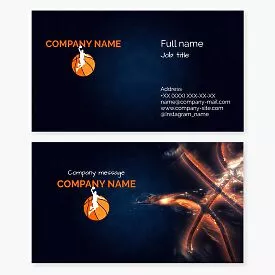 Business card template. Basketball.