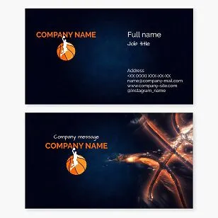 Business card template. Basketball.