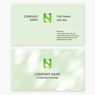 Business card template. Agricultural company. Letter N.