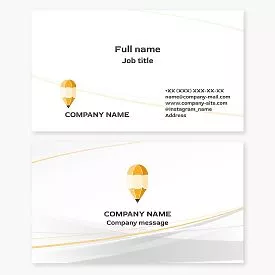 Business card template. Pencil. Fine art school. Design bureau. Design studio. Symbolic of the process of learning, correcting mistakes, and leaving one's mark on the world.