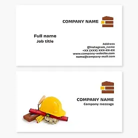Mason business card template. Construction company.