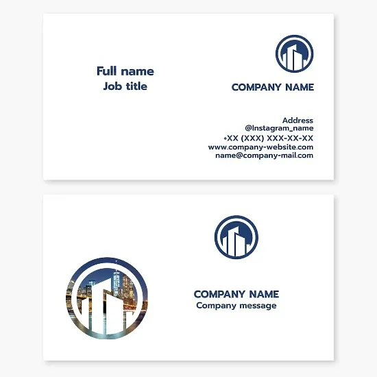 Business Card Template Construction and Real Estate
