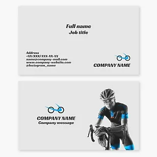 Business card template. Cycling store. Cycling coach. Cycling team.