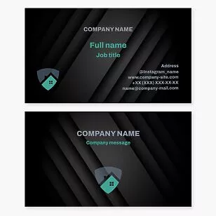 Home Security Shield Business Card Template