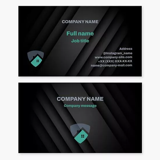 Home Security Shield Business Card Template