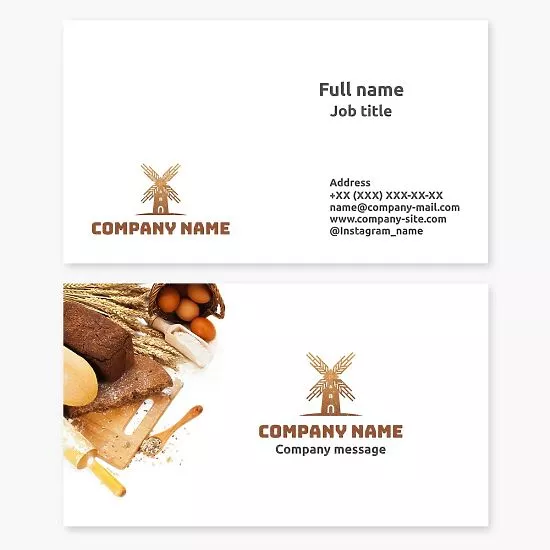 Bread Bakery Business Card Template