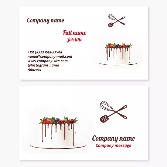 Patisserie business card template