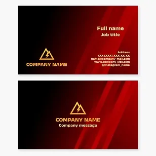 Business card template. Energy supply. Electrical equipment. Power engineer, electrician. Two letters A.