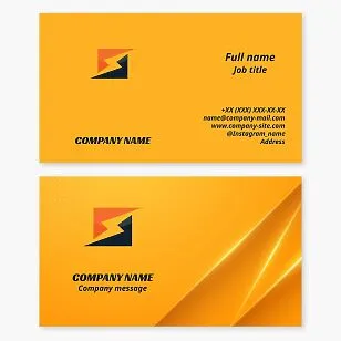 Business card template. Electrical products and equipment. Electrician. Lightning, spark.