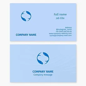 Blue Fish Logo Business Card Template. Wholesale and retail supply of fish and seafood.