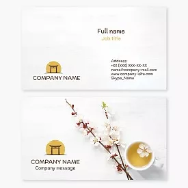 Japanese tea business card template