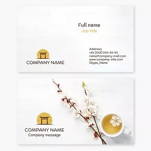 Japanese tea business card template