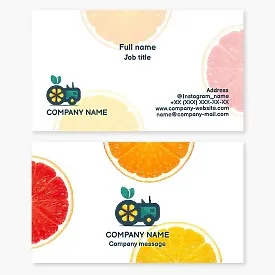 Citrus Business Card Template. Growing and wholesale supply of citrus fruits.