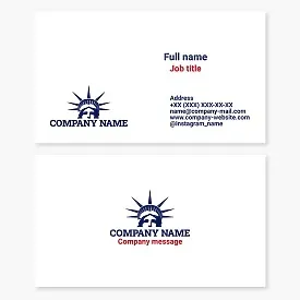 Head of the Statue of Liberty | Patriotic business card template.