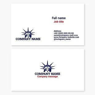 Head of the Statue of Liberty | Patriotic business card template.