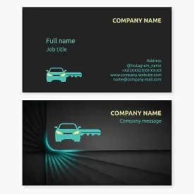 Car Key Logo Business Card Template