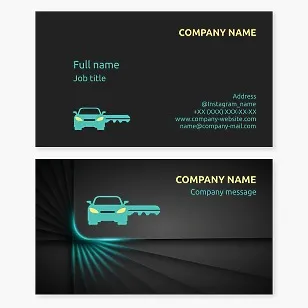 Car Key Logo Business Card Template