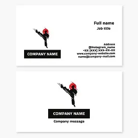 Karate business card template. Japanese martial art.