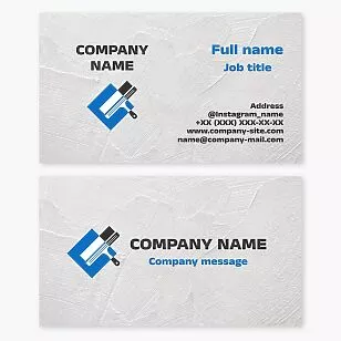 Plastering business card template