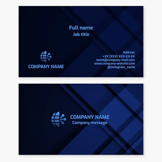 Business card template with the Global Tech logo. Electronics for the global market.