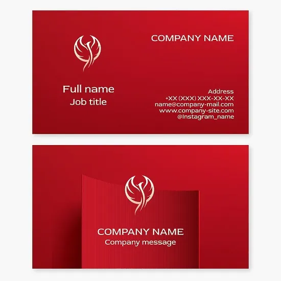 Business card template. Phoenix. Abstract. Symbol of rebirth, renewal, immortality, and hope.