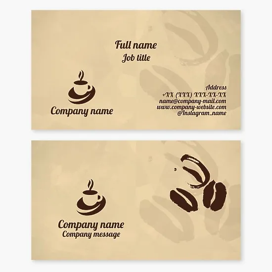 Coffee Shop Cafe Business Card Template