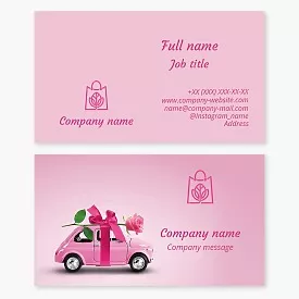 Business card template Design and delivery of bouquets