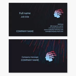Head Tech Logo | Technology Business Card Template